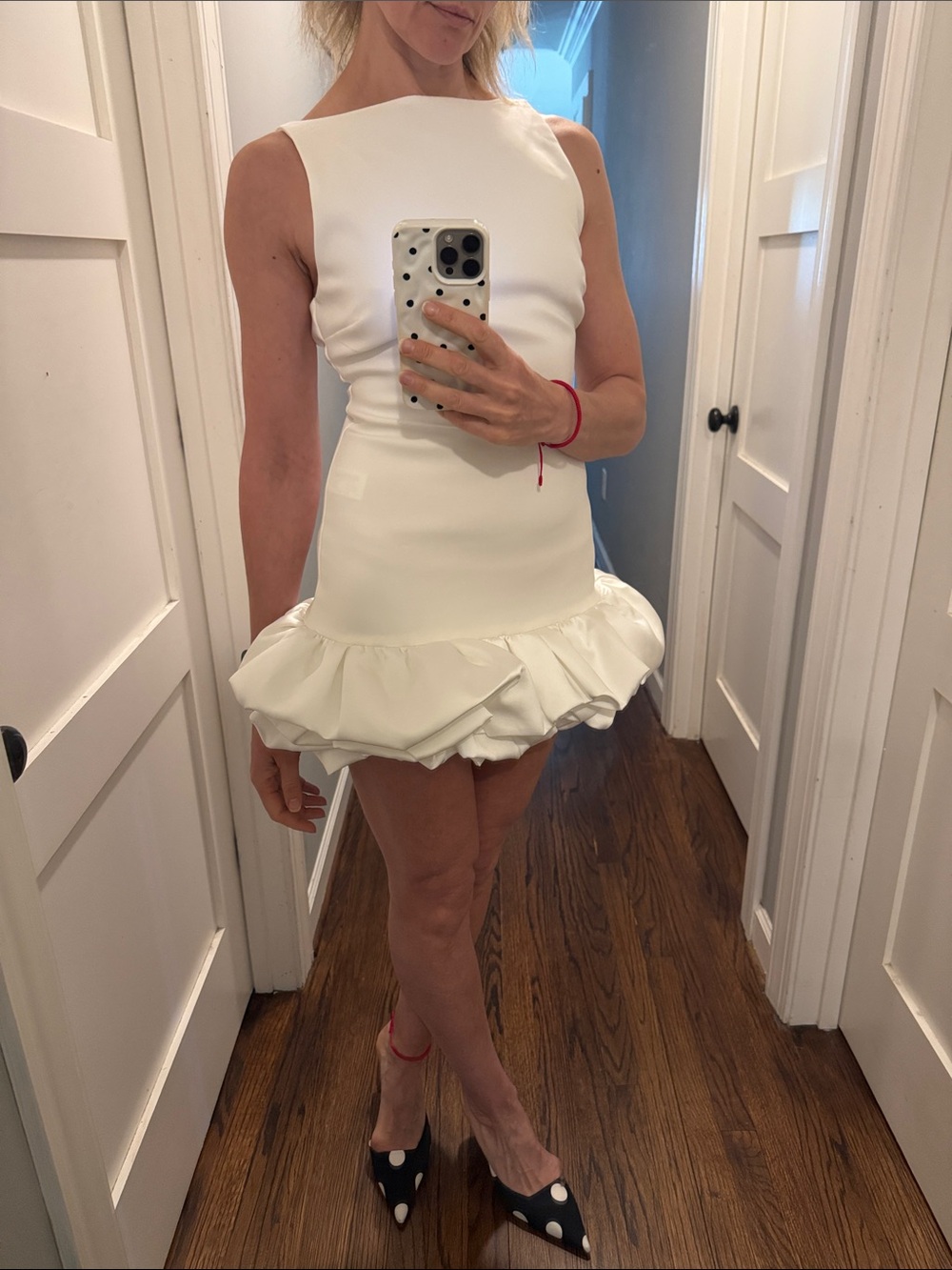Zara White Sleeveless Mini Dress with Ruffle Hem - Picture 3 of 7